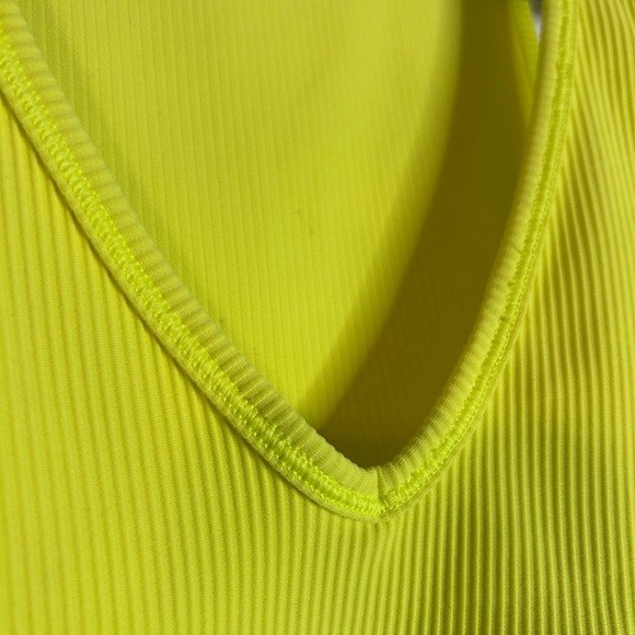 Lululemon Power Pivot Ribbed Tank Top- Highlight Yellow/ Size 2 - Picture 4 of 7